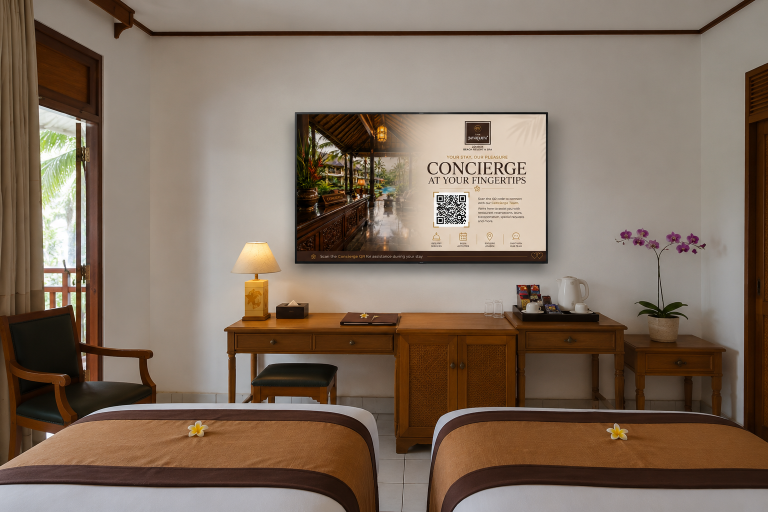 Personalized WelcomeTV hotel room screen
